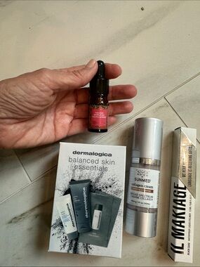 Fun packet of assorted skin care products.